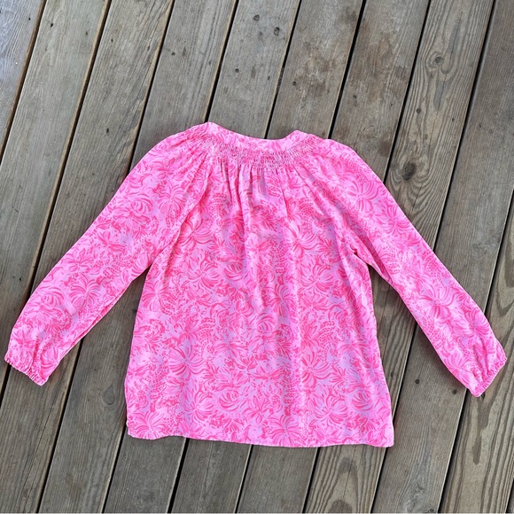Lilly Pulitzer Elsa Top Pink Blossom Foxy Llama XL - Picture 8 of 13